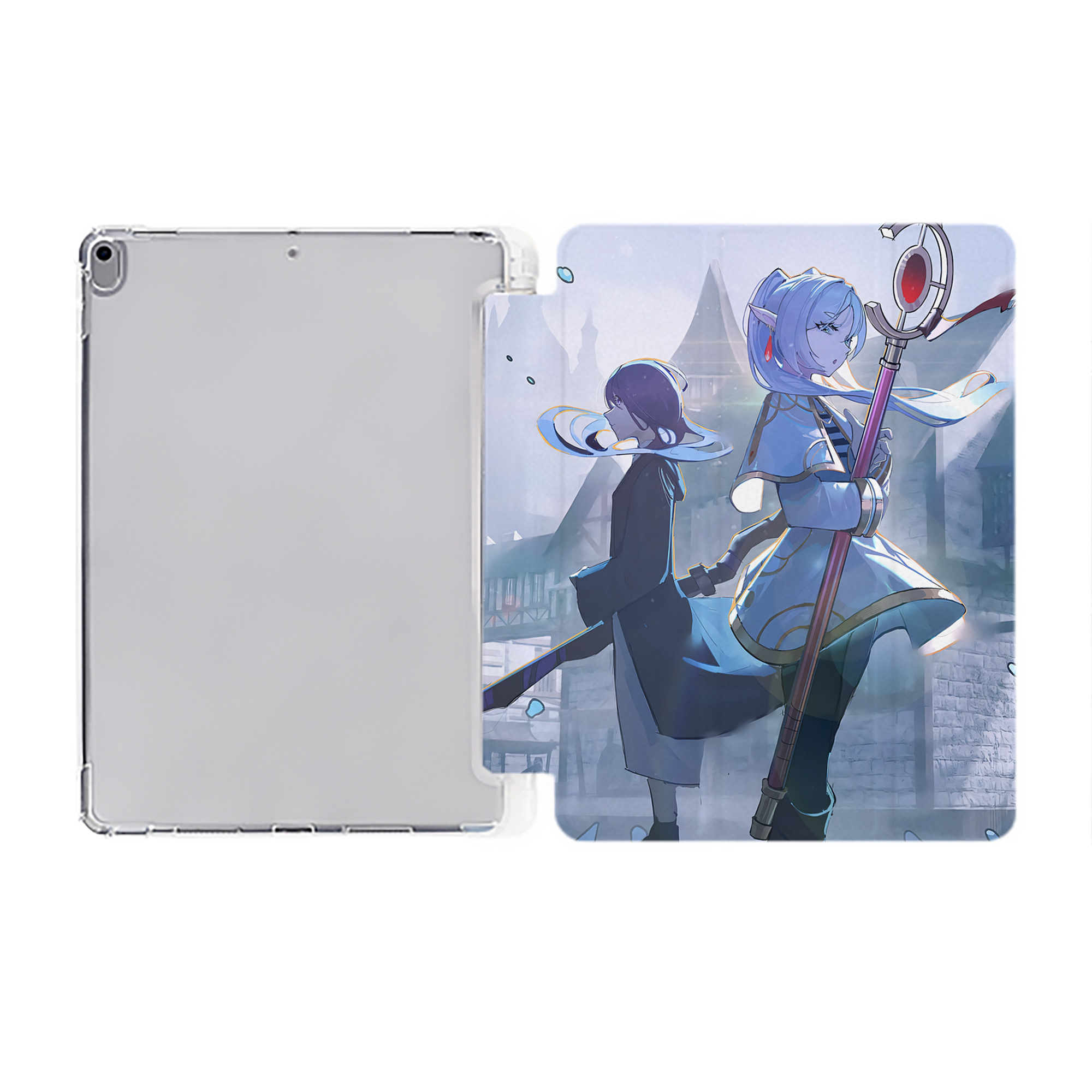 （画像用） 葬送のフリーレン Frieren IPad ケース ペン収納付き 三つ折りスタンド PUレザー×シリコン 対応機種9.5/10.5/10.9インチ